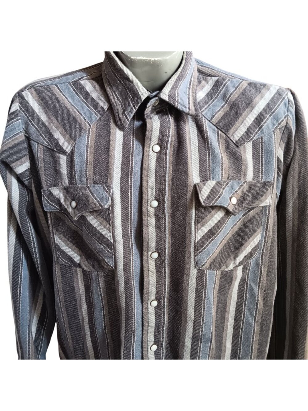 Cowboy Skater Vintage XL Western Flannel Shirt Saddle King Key 1990's All Cotton